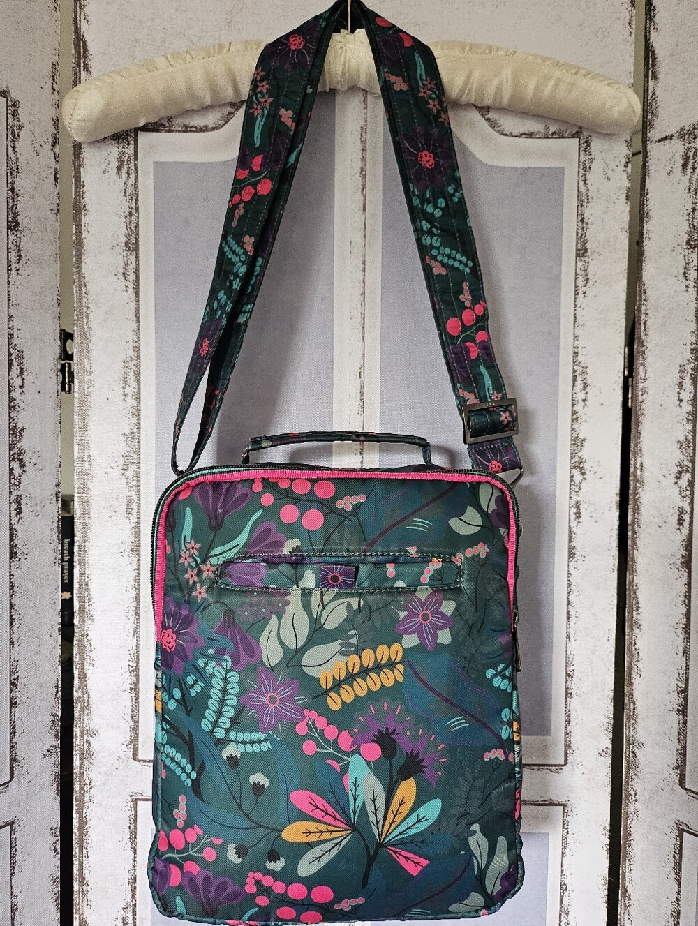Lug Wrangler Crossbody, Shoulder Bag, Satchel, & Wallet In Evermore Flora Green - Picture 5 of 13